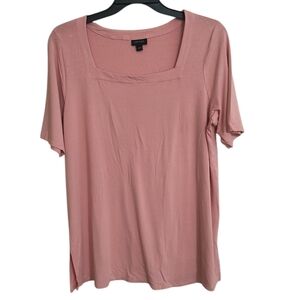 J Jill Pale Pink Boat Neck Short Sleeve Tunic Size XL